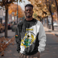 Custom Ghana Football Sweatshirt 2026 Go Black Stars Black Adinkra Pattern - Wonder Print Shop