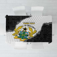Custom Ghana Football Tablecloth 2026 Go Black Stars Black Adinkra Pattern - Wonder Print Shop