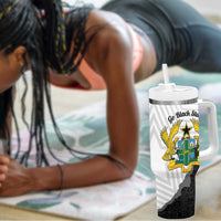 Custom Ghana Football Tumbler With Handle 2026 Go Black Stars Black Adinkra Pattern - Wonder Print Shop