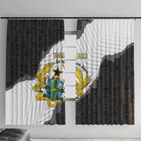 Custom Ghana Football Window Curtain 2026 Go Black Stars Black Adinkra Pattern - Wonder Print Shop