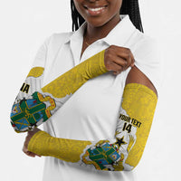 Custom Ghana Football Arm Sleeves 2026 Go Black Stars Yellow Adinkra Pattern - Wonder Print Shop
