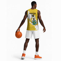 Custom Ghana Football Basketball Jersey 2026 Go Black Stars Yellow Adinkra Pattern - Wonder Print Shop