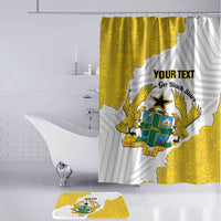 Custom Ghana Football Bathroom Set 2026 Go Black Stars Yellow Adinkra Pattern - Wonder Print Shop