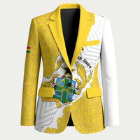 Custom Ghana Football Blazer 2026 Go Black Stars Yellow Adinkra Pattern - Wonder Print Shop