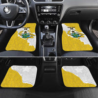 Custom Ghana Football Car Mats 2026 Go Black Stars Yellow Adinkra Pattern - Wonder Print Shop