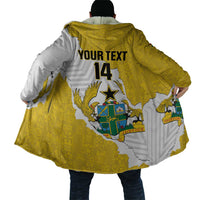 Custom Ghana Football Cloak 2026 Go Black Stars Yellow Adinkra Pattern - Wonder Print Shop