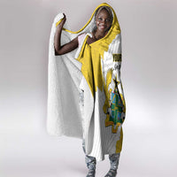 Custom Ghana Football Hooded Blanket 2026 Go Black Stars Yellow Adinkra Pattern - Wonder Print Shop