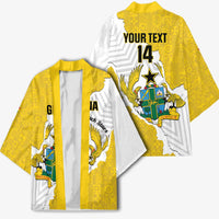 Custom Ghana Football Kimono 2026 Go Black Stars Yellow Adinkra Pattern - Wonder Print Shop