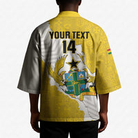 Custom Ghana Football Kimono 2026 Go Black Stars Yellow Adinkra Pattern - Wonder Print Shop