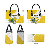 Custom Ghana Football Leather Bag 2026 Go Black Stars Yellow Adinkra Pattern - Wonder Print Shop