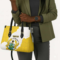 Custom Ghana Football Leather Bag 2026 Go Black Stars Yellow Adinkra Pattern - Wonder Print Shop