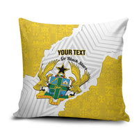 Custom Ghana Football Pillow Cover 2026 Go Black Stars Yellow Adinkra Pattern - Wonder Print Shop