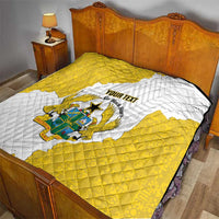 Custom Ghana Football Quilt 2026 Go Black Stars Yellow Adinkra Pattern - Wonder Print Shop