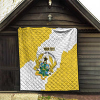 Custom Ghana Football Quilt 2026 Go Black Stars Yellow Adinkra Pattern - Wonder Print Shop
