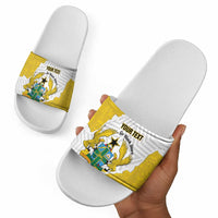 Custom Ghana Football Slide Sandals 2026 Go Black Stars Yellow Adinkra Pattern - Wonder Print Shop