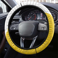 Ghana Football Steering Wheel Cover 2026 Go Black Stars Yellow Adinkra Pattern - Wonder Print Shop