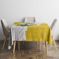 Custom Ghana Football Tablecloth 2026 Go Black Stars Yellow Adinkra Pattern - Wonder Print Shop