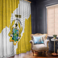 Custom Ghana Football Window Curtain 2026 Go Black Stars Yellow Adinkra Pattern - Wonder Print Shop