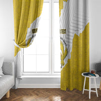 Custom Ghana Football Window Curtain 2026 Go Black Stars Yellow Adinkra Pattern - Wonder Print Shop