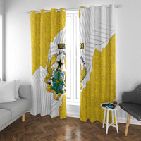 Custom Ghana Football Window Curtain 2026 Go Black Stars Yellow Adinkra Pattern - Wonder Print Shop