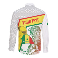Personalized Senegal Football Long Sleeve Button Shirt 2026 Come On Lions de la Teranga - Wonder Print Shop