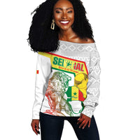 Personalized Senegal Football Off Shoulder Sweater 2026 Come On Lions de la Teranga - Wonder Print Shop
