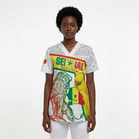 Personalized Senegal Football Scrub Top 2026 Come On Lions de la Teranga - Wonder Print Shop