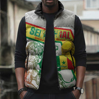 Personalized Senegal Football Sleeveless Puffer Jacket 2026 Come On Lions de la Teranga - Wonder Print Shop