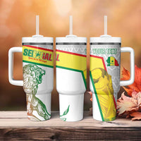 Personalized Senegal Football Tumbler With Handle 2026 Come On Lions de la Teranga - Wonder Print Shop