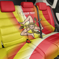 Personalized Sicilia La Trinacria Back Car Seat Cover Sicilian Map Flag Color