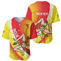 Personalized Sicilia La Trinacria Baseball Jersey Sicilian Map Flag Color