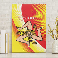 Personalized Sicilia La Trinacria Canvas Wall Art Sicilian Map Flag Color