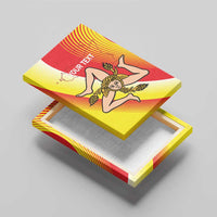 Personalized Sicilia La Trinacria Canvas Wall Art Sicilian Map Flag Color