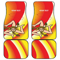 Personalized Sicilia La Trinacria Car Mats Sicilian Map Flag Color
