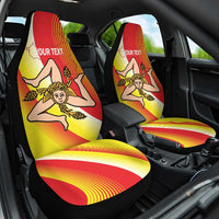 Personalized Sicilia La Trinacria Car Seat Cover Sicilian Map Flag Color