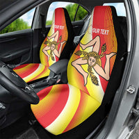 Personalized Sicilia La Trinacria Car Seat Cover Sicilian Map Flag Color