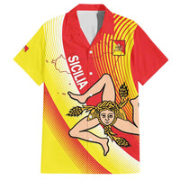 Personalized Sicilia La Trinacria Family Matching Summer Maxi Dress and Hawaiian Shirt Sicilian Map Flag Color