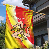 Personalized Sicilia La Trinacria Garden Flag Sicilian Map Flag Color