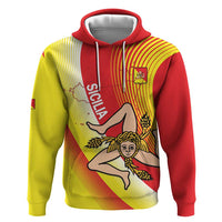 Personalized Sicilia La Trinacria Hoodie Sicilian Map Flag Color