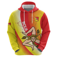 Personalized Sicilia La Trinacria Hoodie Sicilian Map Flag Color
