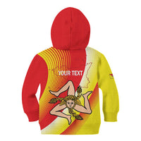 Personalized Sicilia La Trinacria Kid Hoodie Sicilian Map Flag Color