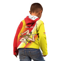 Personalized Sicilia La Trinacria Kid Hoodie Sicilian Map Flag Color