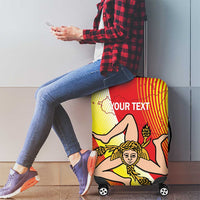 Personalized Sicilia La Trinacria Luggage Cover Sicilian Map Flag Color