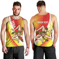 Personalized Sicilia La Trinacria Men Tank Top Sicilian Map Flag Color