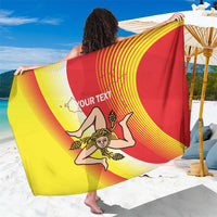 Personalized Sicilia La Trinacria Sarong Sicilian Map Flag Color