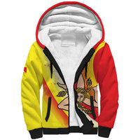 Personalized Sicilia La Trinacria Sherpa Hoodie Sicilian Map Flag Color