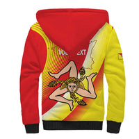 Personalized Sicilia La Trinacria Sherpa Hoodie Sicilian Map Flag Color