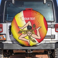 Personalized Sicilia La Trinacria Spare Tire Cover Sicilian Map Flag Color