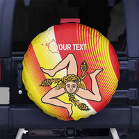Personalized Sicilia La Trinacria Spare Tire Cover Sicilian Map Flag Color