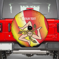 Personalized Sicilia La Trinacria Spare Tire Cover Sicilian Map Flag Color
